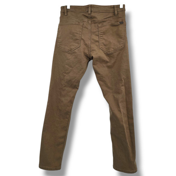 Jachs New York Men's Stretch Chino Slim Straight Khaki Jeans Brown Tan 32/29 - Picture 2 of 12